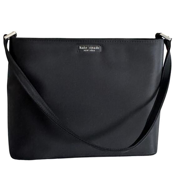 kate spade Handbags - Kate Spade Black Nylon Shoulder Bag Sleek Minimal Y2K Classic Chic Clean Girl